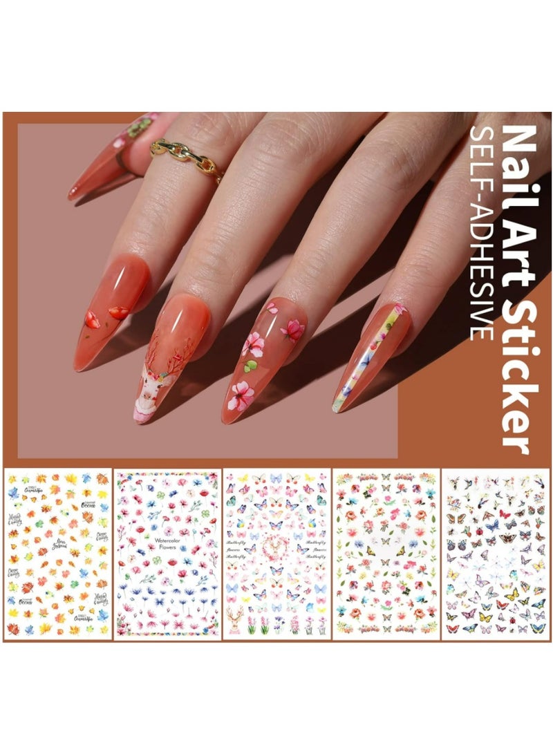 Arabest Nail Art Kit, Nail Art Brushes Set, Nail Art Dotting Tools, Nail Stickers, Butterfly Nail Art Sequins, Nail Foils, Nail Art Flakes Iridescent, Rhinestones For Nails Design - Image 2